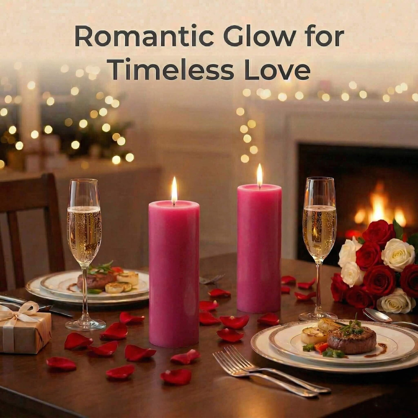 Richland Set of 3 Pillar Candles 3" x 6" Unscented (Pink Rustic) for Weddings Home Holidays Relaxation Spa Church