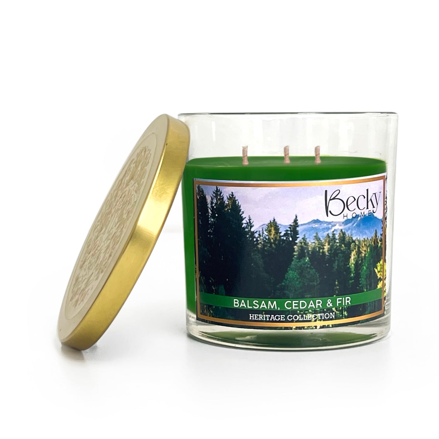 Balsam, Cedar, and Fir, Scented 3-Wick Candle in Glass Jar | Candles for Home | 14.5oz Rustic Home Decor Novelty Candle | 60 Hour Burn Time Candle