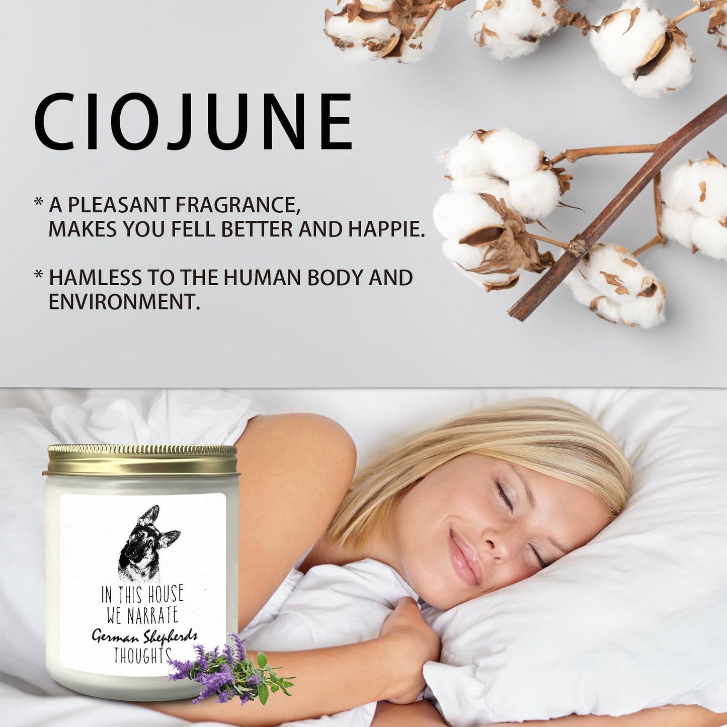 CIOJUNE in This House We Narrate German Shepherds Thoughts Lavender Dog Candle, German Shepherd Lover Gifts for Women Mom Men Owners