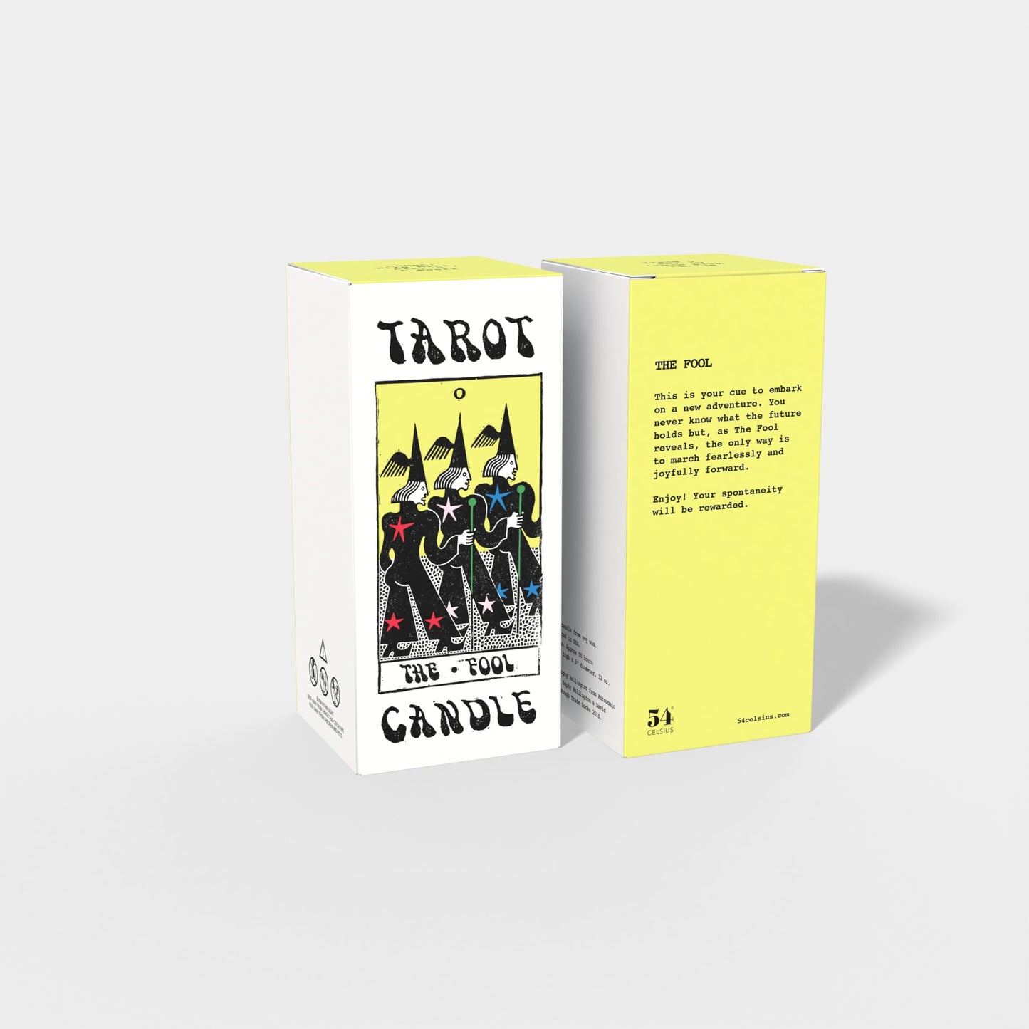 Tarot Candle - The Fool Card - Soy Wax Candle with Unique Tarot Illustration & Tarot Reading - Scented with Wild Mint, Citrus & Basil - 60 Hours Burn Time - 6” Tall - Tarot Cards, Tarot Gifts