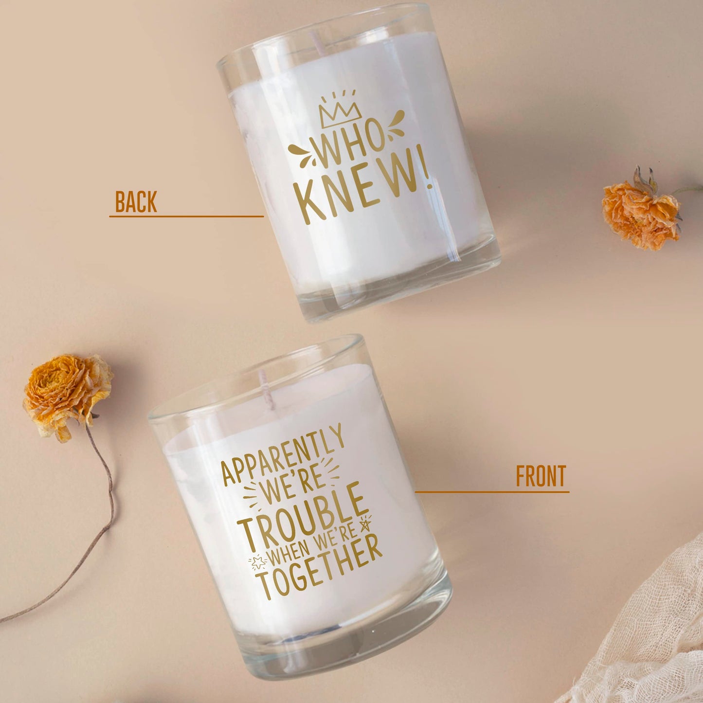 BAD BANANAS Friend Gifts for Women - We're Trouble When We're Together - Scented Candles for Best Friends, Besties, Sisters