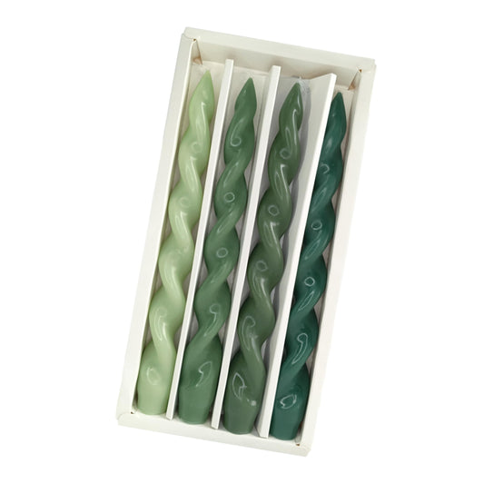 Christmas Candles Spiral Taper Candle Green Twisted Candlesticks Colorful Tapered Candles Unscented Candle Sticks for Home Décor Weddings Festive Holiday
