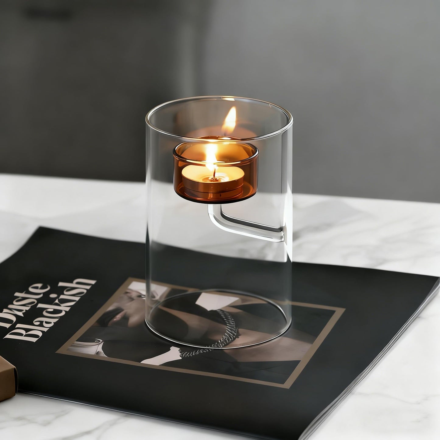 Maimeili Glass Candle Holder Hurricane Crystal Decorative Candle Fits Standard Tealight for Table Wedding Dinning Centerpieces Party Supplies Home Decor