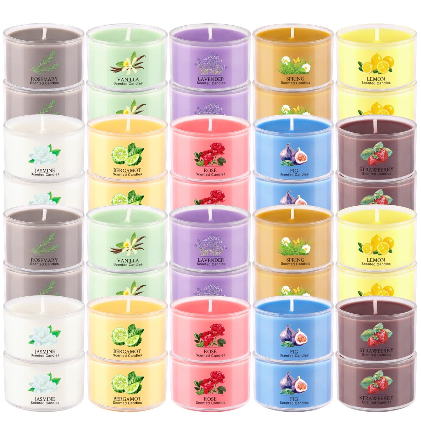 40 Scented Candle Set, 10 Fragrances, 35g Natural Soy Wax Candles with Smokeless Cotton Wicks, Ideal for Home Decor, Yoga, Meditation, Spa & Gifting.