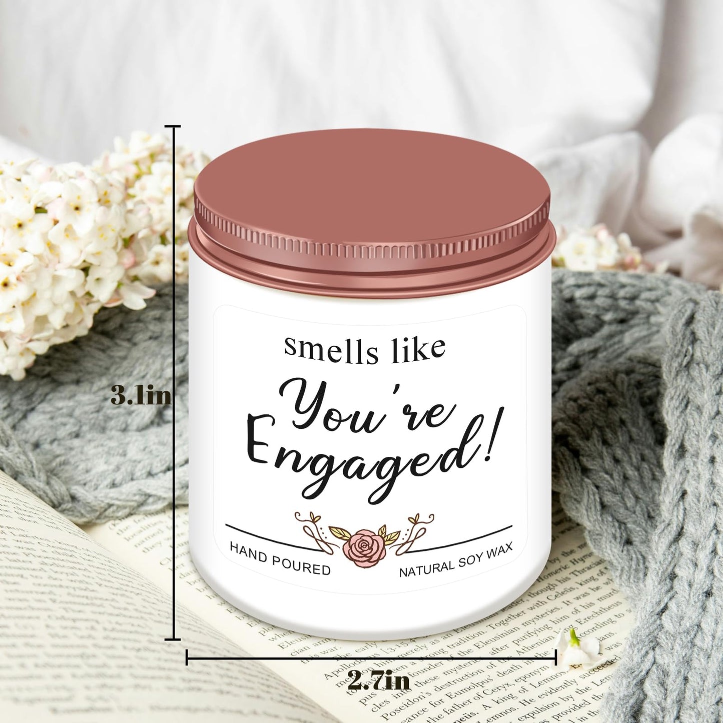 Homsolver Engagement Gifts for Couples, Gift for Newly Engaged Couples, Gifts for Women Her,Bride, Party Gift, Engaged Scented Candles