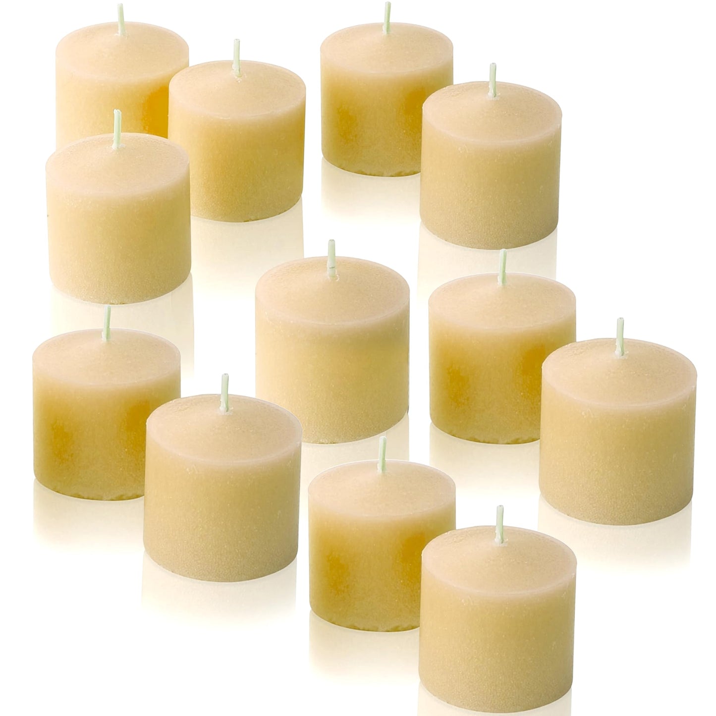 French Vanilla Scented Votive Candles, Set of 12-1.25" Wax Candles for Home, Scented 10 Hour Burn Time - Aromatherapy, Spa Ambiance, Table Centerpieces & Home Décor