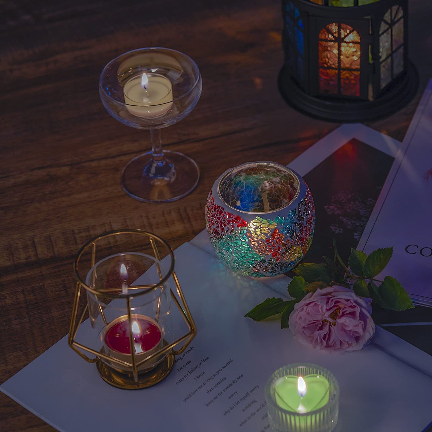 CandMak Tea Light Candle Cups, 50pcs Clear Polycarbonate Plastic Empty TeaLight Mold Tin Container with 50pcs TeaLight Candle Wicks (Square)