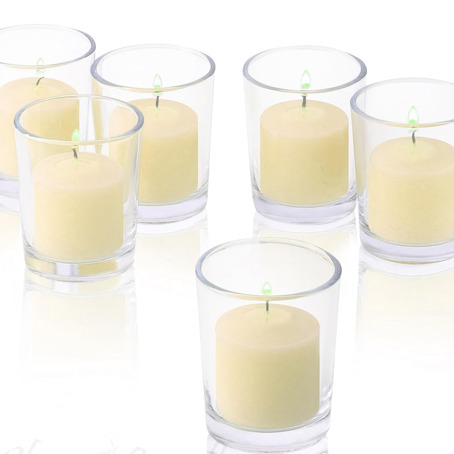 French Vanilla Scented Votive Candles, Set of 12-1.25" Wax Candles for Home, Scented 10 Hour Burn Time - Aromatherapy, Spa Ambiance, Table Centerpieces & Home Décor