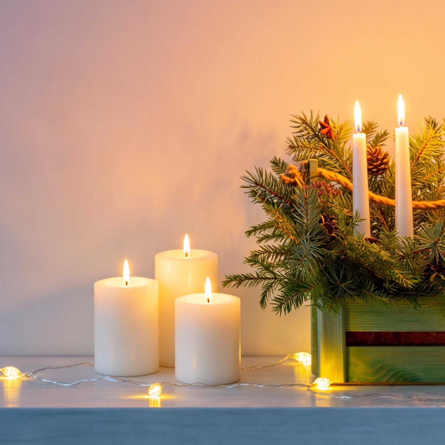 Set of 4 2x3 Inch White Pillar Candles, Dripless Unscented Cylinder Candles for Home Dinner Party Decoration - 24 Hours Burn Time