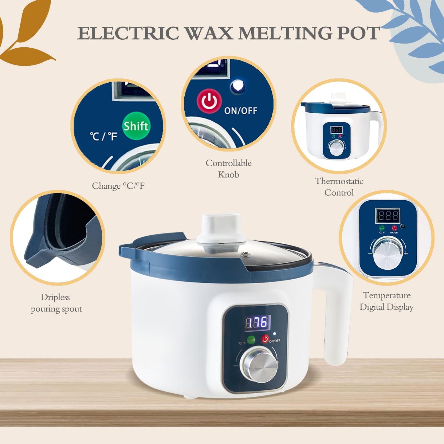 DIY Candle Making Kit for Adults with Smart Wax Melting Pot, Soy Wax, 12 Jars, 8 Tealight Candle Molds, Wax Making Kit for Candles with Digital Wax Melting Pot