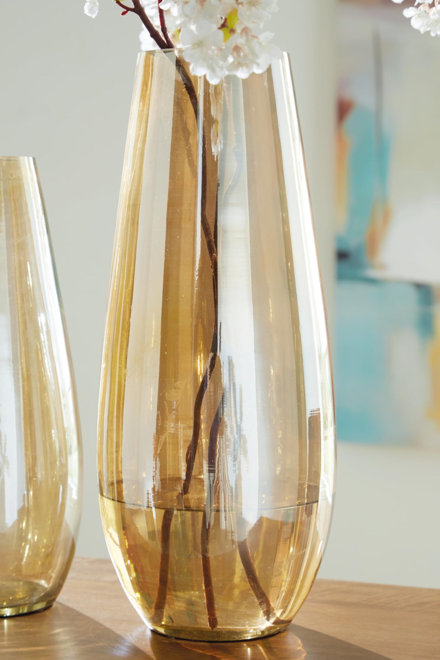Signature Design by Ashley Rhettman Contemporary 18 in. Vase, Transparent Brown