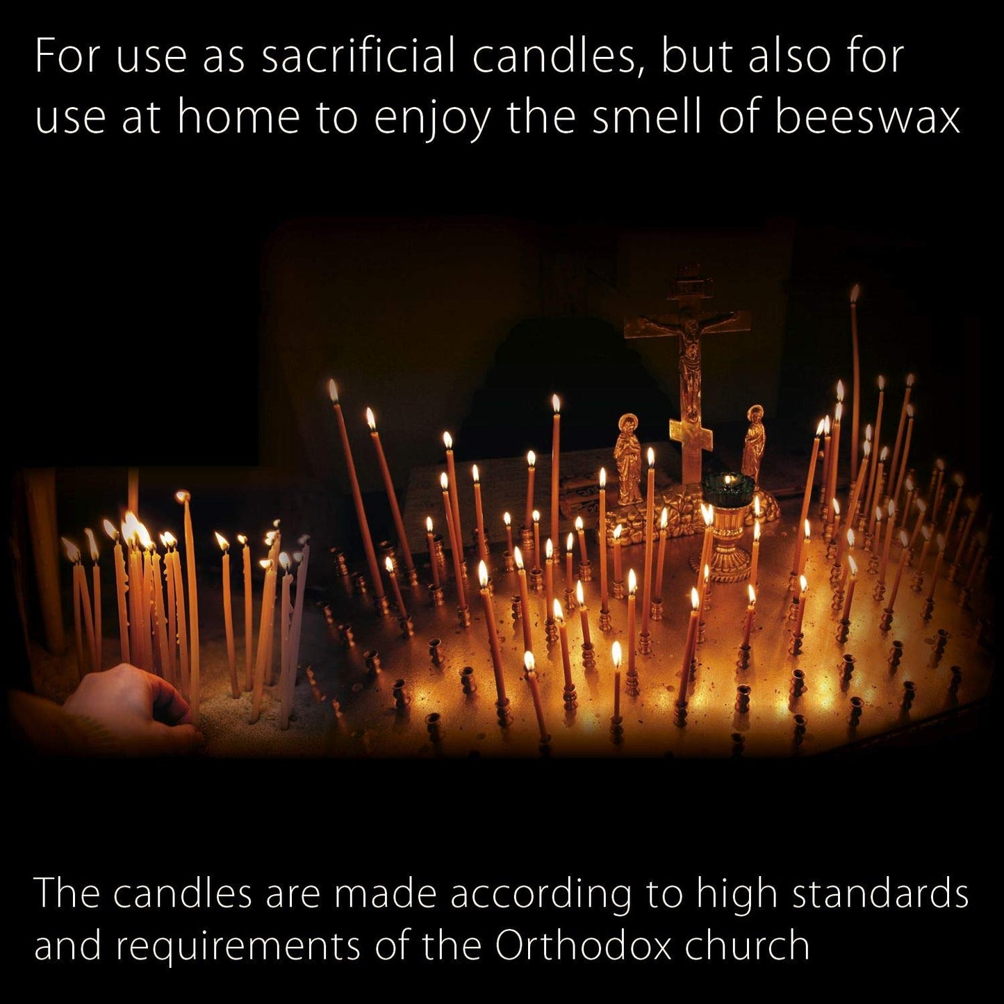 Danilovo Pure Beeswax Candles - Honey-Scented, Decorative Thin Taper Candles - Ideal for Birthday Decoration or Church Prayers - Drip Free, Tall & Smokeless Pack of 400 pcs, 7.3 x 0.24 inch
