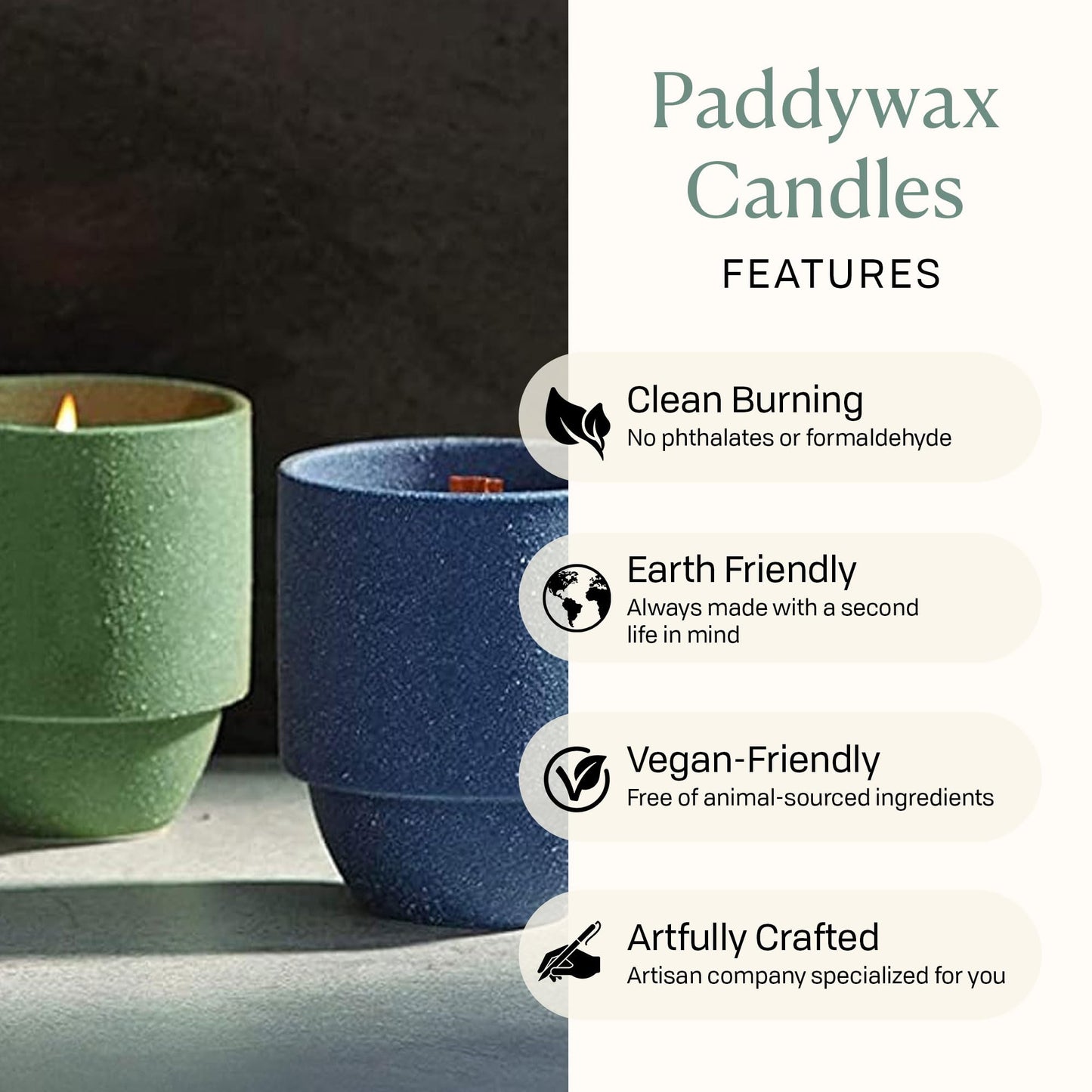 Paddywax Parks, Olympic Scented Candle in Reusable Ceramic Jar with Crackling Wood Wick, Soy Candle with Approx. 77 Hour Burn Time, Decorative Gift Candles for Home, Moss & Mint Scent, 11 oz