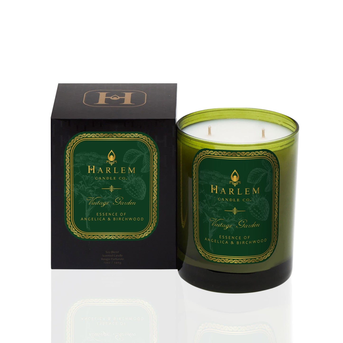 HARLEM CANDLE CO. Vintage Garden - Luxury Scented Soy Candle, 11 oz - 80-Hour Burn Time | Wild Berry, Rose, Absinthe, Angelica, Strawberry Musk, Birchwood | Scented Candles for Home