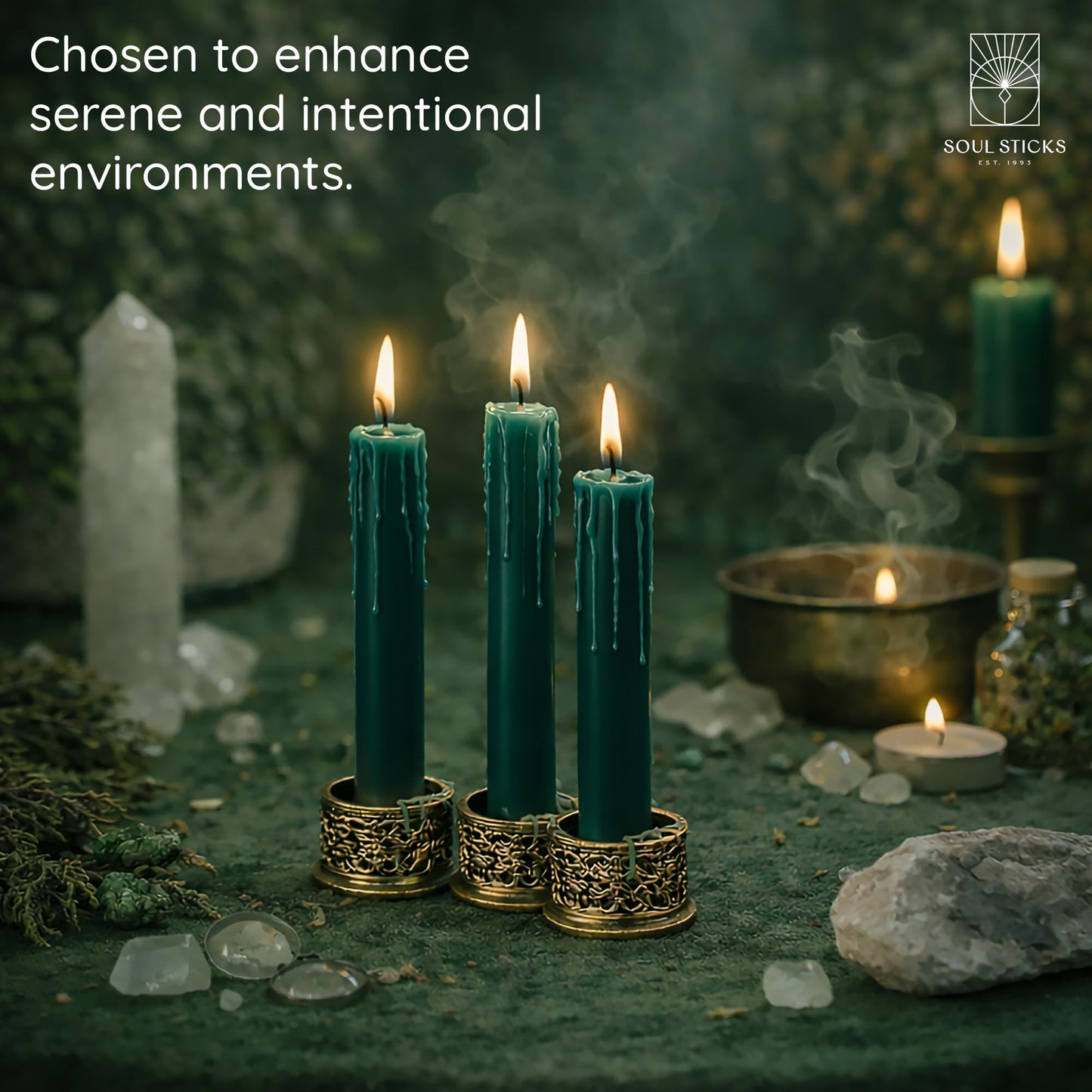 SOUL STICKS Abundance Magic Spell Chime Candles 20 Pack - Ideal for Altar, Rituals, Ceremonies, Meditation Purple Candle for Witchcraft Supplies, Wiccan Supplies, Unscented Candles Clearance