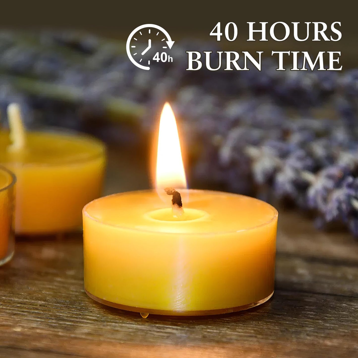 60 Packs Beeswax Tealight Candles, 4-Hour Extended Burn Time Pure Beeswax Candles Bulk, Natural Smokeless Clean Burn Bees Wax Candle for Wedding Party Home Deco Air Purification Fragrance