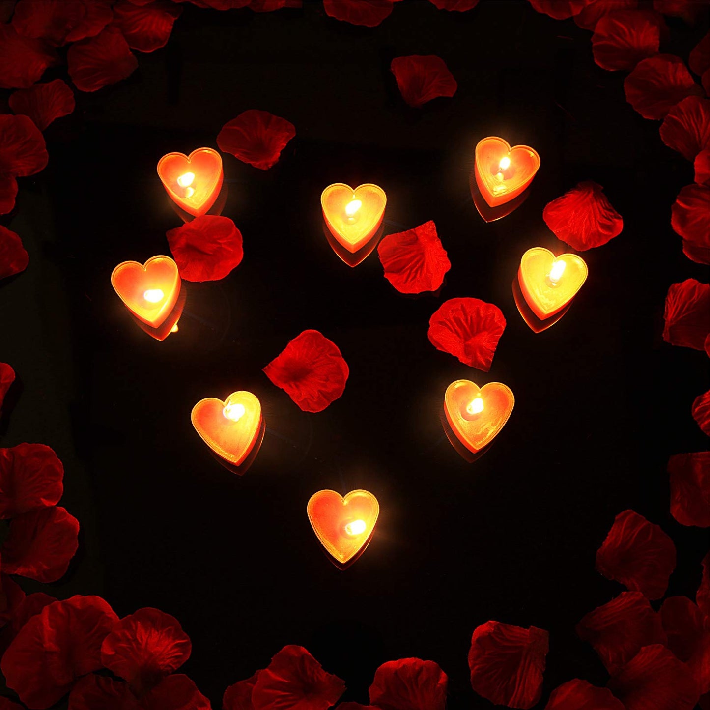 Nuanchu 18 Pieces Valentine's Day Heart Shape Candles Tealights Candle Love Tea Light Candles for Wedding Table Centerpiece Dinner Cake Decor Party Favor