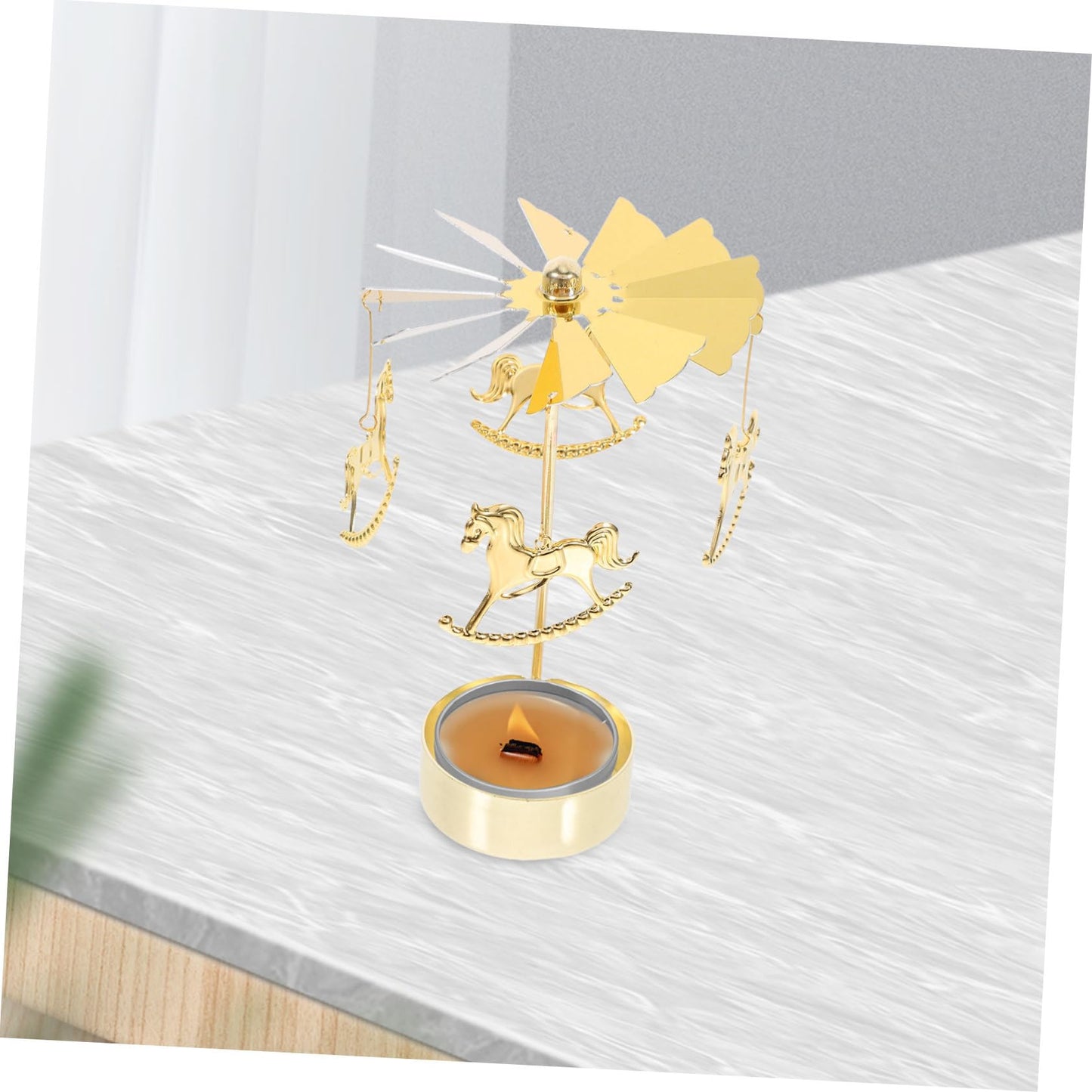 ULDIGI Candle Carousel Holder Elegant Rotating Metal Candle Stand for Romantic Dinners Weddings and Home Decor Unique Decorative Centerpiece for Tea Lights