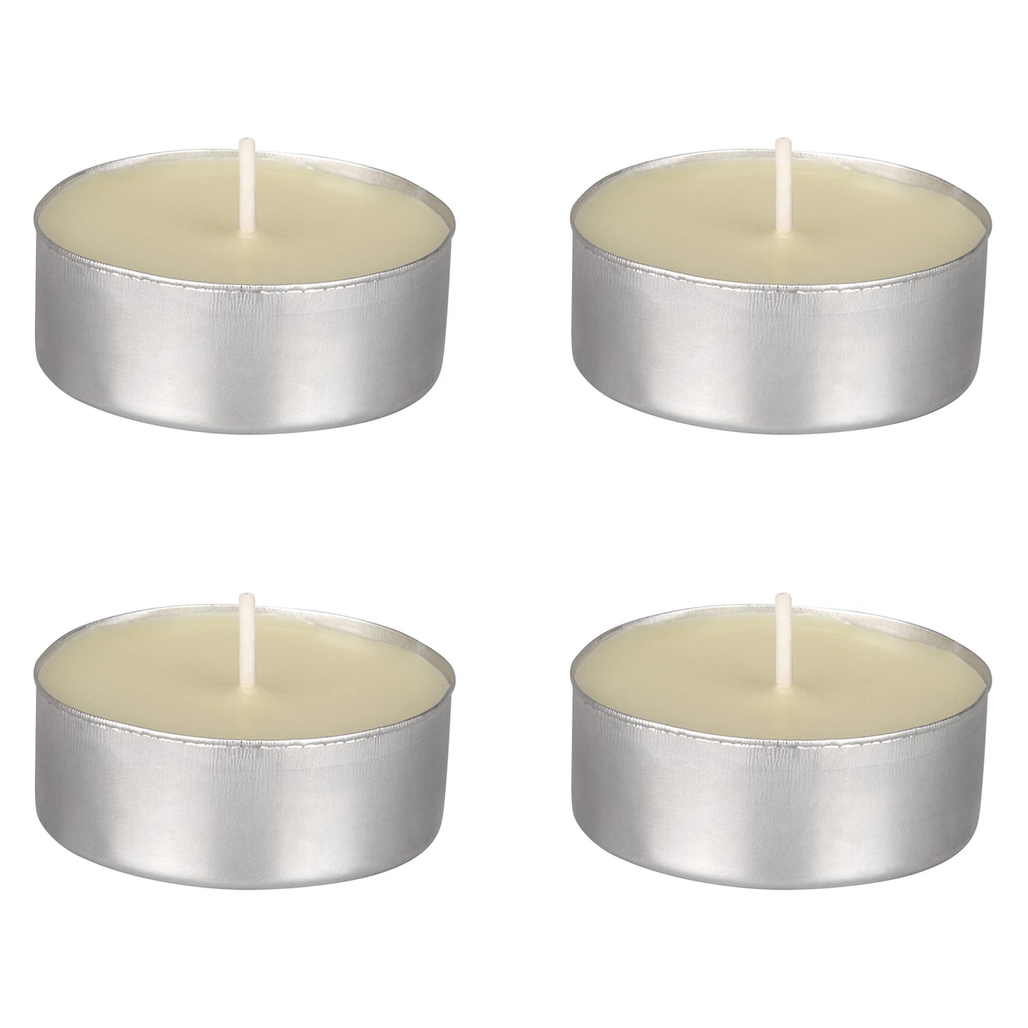 Mega Candles 4 pcs Unscented Oversize Ivory Tea Lights Candles, Pressed Wax Candle 12 Hour Burn Time, Home Décor, Wedding Receptions, Occasions, Events, Meditations, Tranquility, Spa