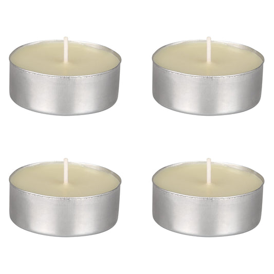 Mega Candles 4 pcs Unscented Oversize Ivory Tea Lights Candles, Pressed Wax Candle 12 Hour Burn Time, Home Décor, Wedding Receptions, Occasions, Events, Meditations, Tranquility, Spa