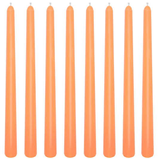 8 Pack 10 Inch Orange Smooth Taper Candle Set, 7/8 Inch Unscented Driples Candlesticks for Home Decoration, 6-7 Hours Burn