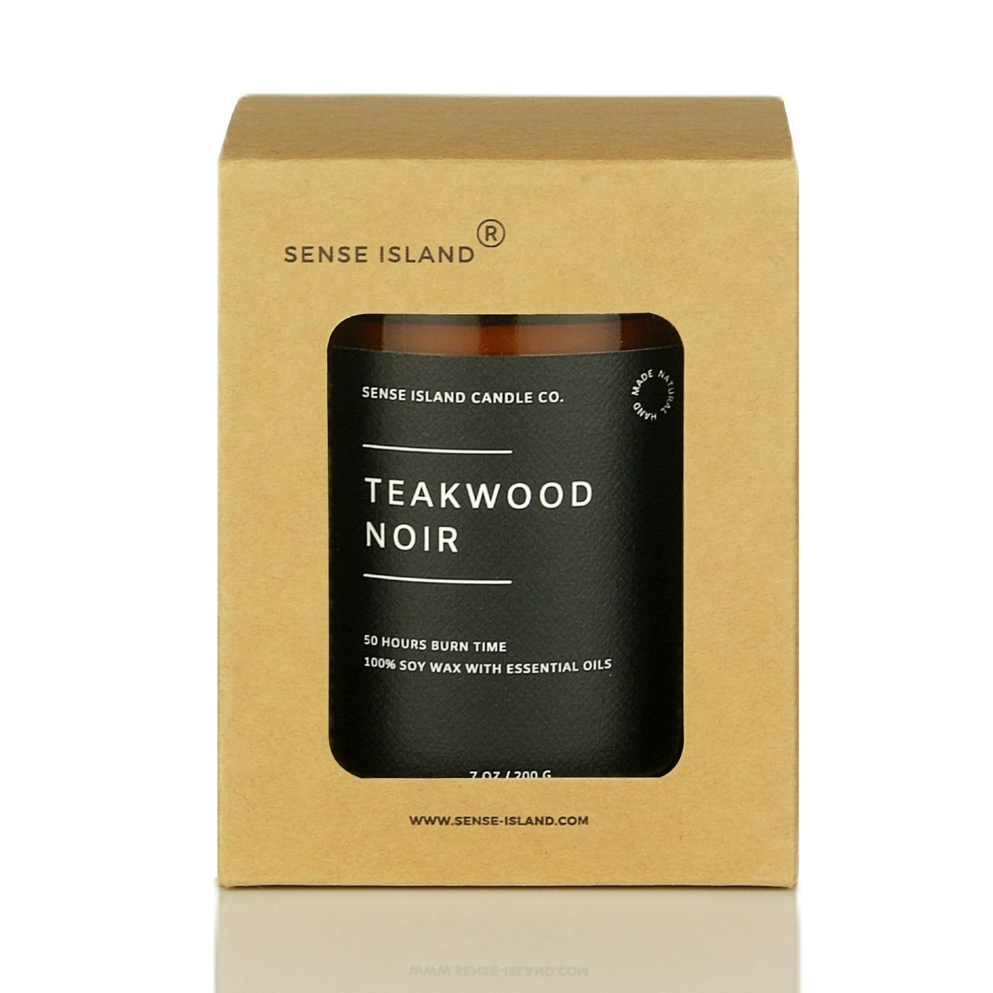 Teakwood Noir Mahogany Crackling Wood Wick Candle for Men – Strong Masculine Scent, 100% Soy, 50-Hour Burn – Luxury Scented Candle with Crackling Wooden Wick for Home, Office, Gifts
