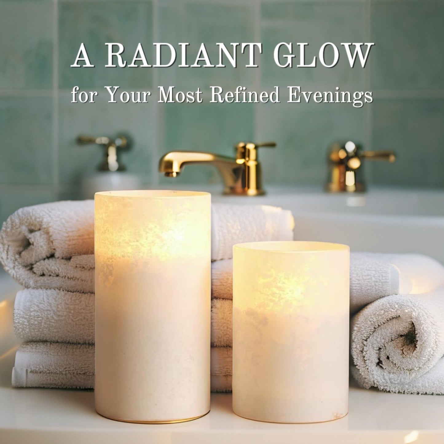 VENTA Frosted Glass LED Candles, Set of 3 | Warm Amber Flickering Pillar Candles with Remote | Creates Cozy, Relaxing Hygge Ambiance for Bedroom & Living Room