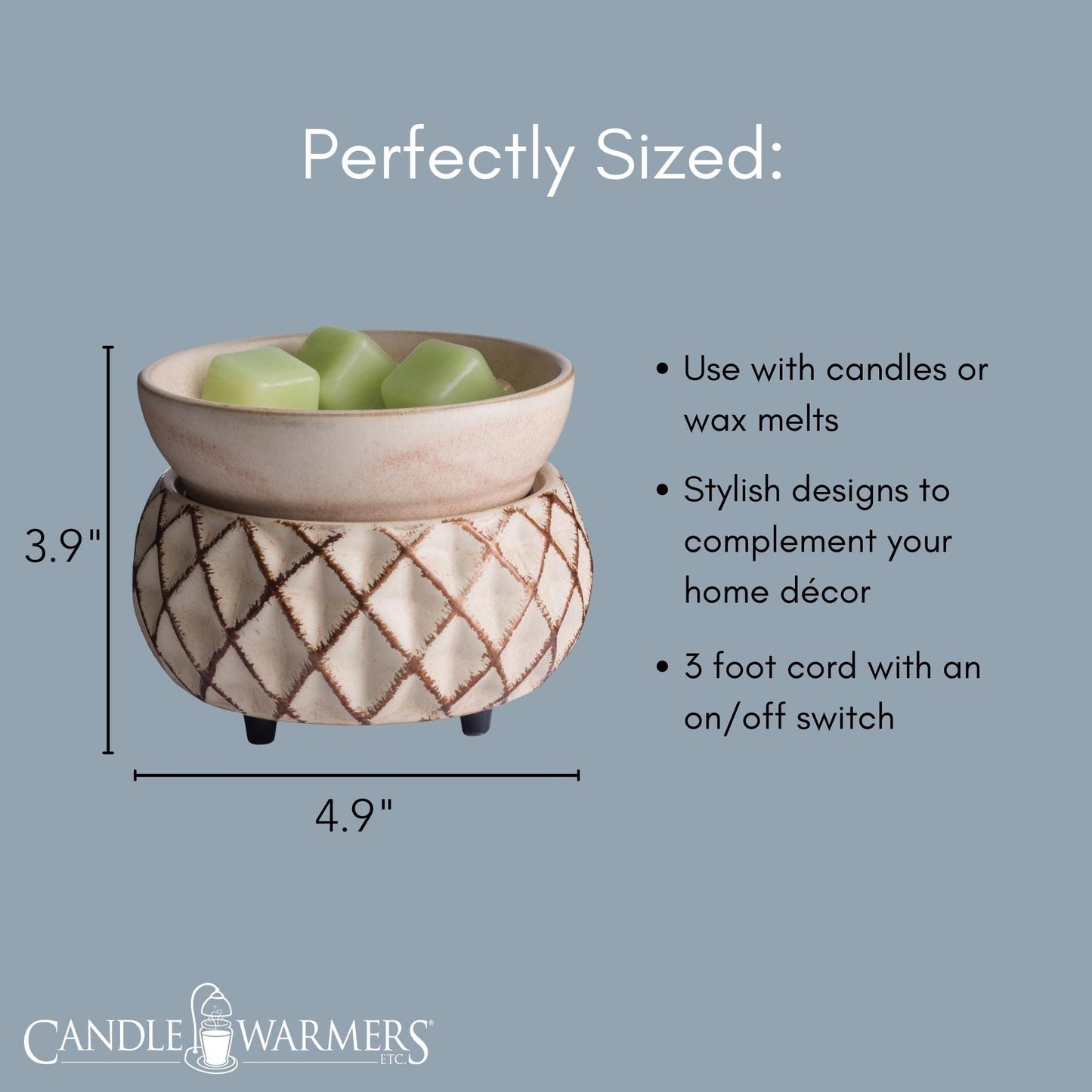 Candle Warmers Etc. Vintage Bulb Illumination Fragrance Warmer- Light-Up Warmer for Warming Scented Candle Wax Melts and Tarts to Freshen Room, Lone Star
