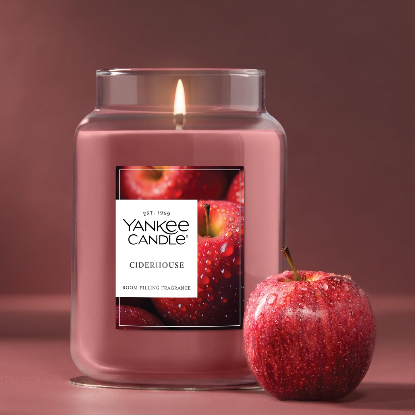 Yankee Candle Ciderhouse, Scented Candle, 22oz Large Jar with up to 150 Hour Burn Time, Giftable