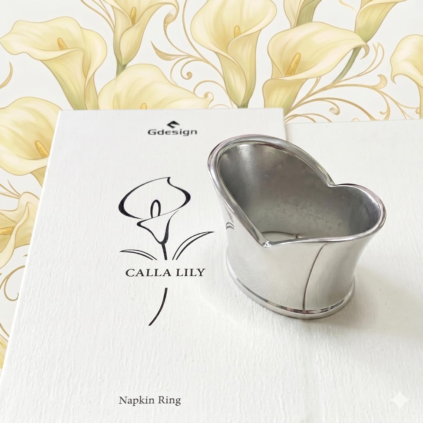 Gdesign Stainless Steel Napkin Ring, Decorative Napkin Holder for Dining Table Decoration, Gifts, Setting for Party, Wedding, Christmas, Thanksgiving and Birthday