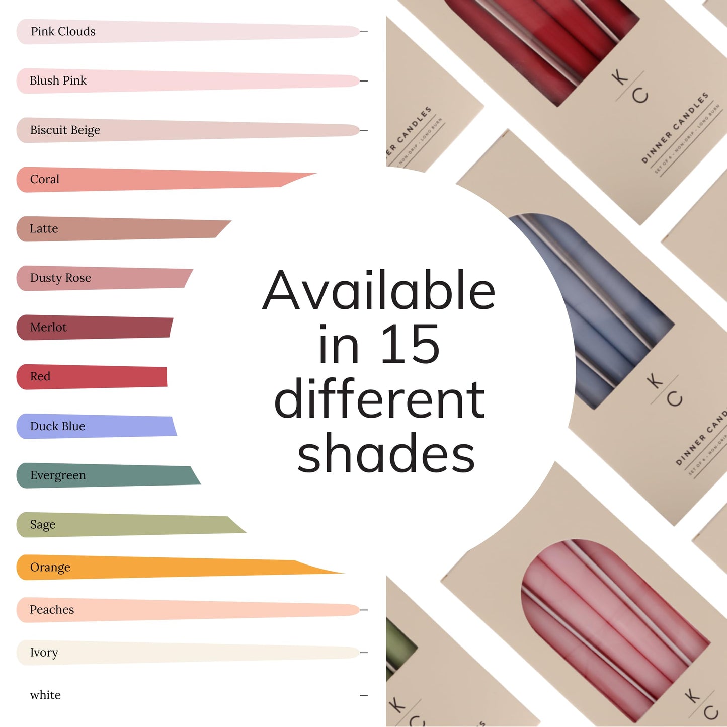 Tapered Dinner Candles - Soy & Paraffin Blend, Dinner Candles with Long-Lasting 7-Hour Burn for Stylish Homes - Candle in Curated Colors Ideal Gift for Hosts, Brides & Event Planners-Dusty Rose