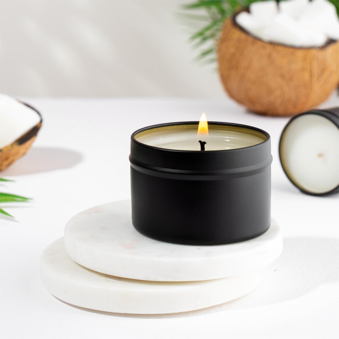 Aroparc Candle Tins 8oz, 24 Piece, Bulk Containers for Candle Making Jars with Lids - Black