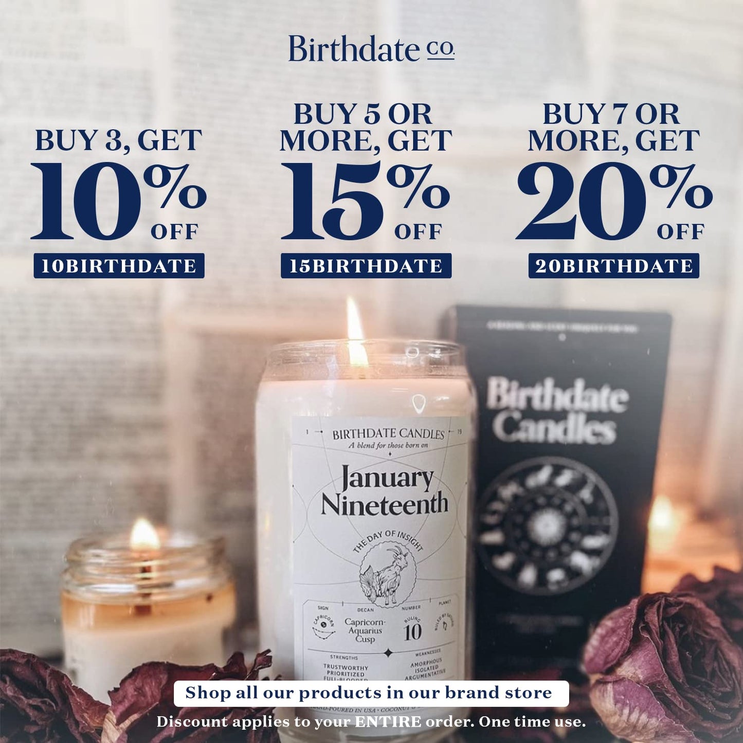 Birthdate Candles, April 24 - Taurus Zodiac Scented Candles Birthday Gift - Cedar, Sandalwood & Eucalyptus Scent - All-Natural Soy & Coconut Wax, 60-80 Hour Burn Time - Made in USA