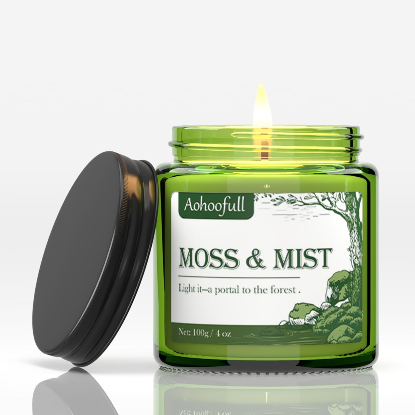 Aohoofull Soy Candles for Home Scented,Fall Candle 4oz 20 Hours Burn Moss & Mist Aromatherapy Candle Gift for Stress Relief, Meditation, Yoga, Relaxing SPA, Reusable Jar for Women Men