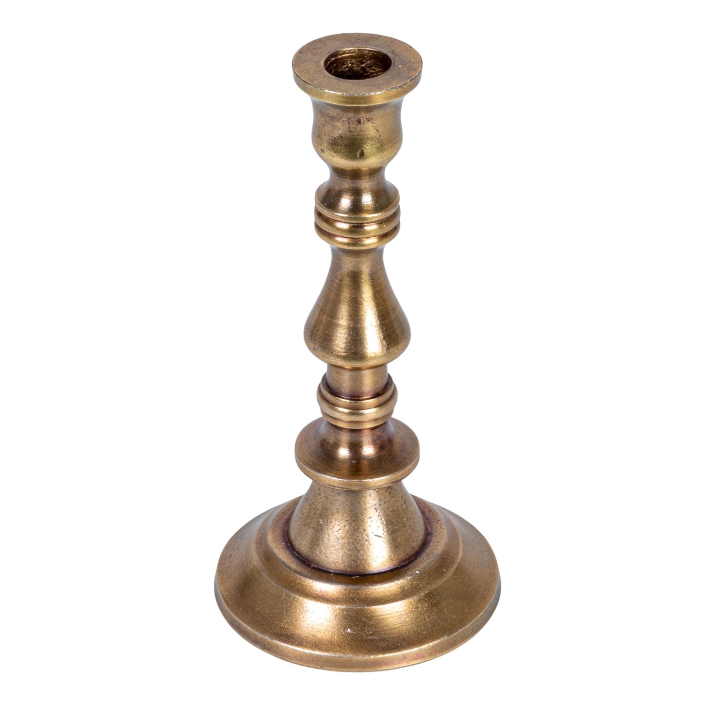 Creative Co-Op Antique Cast Aluminum Taper Holder, Gold