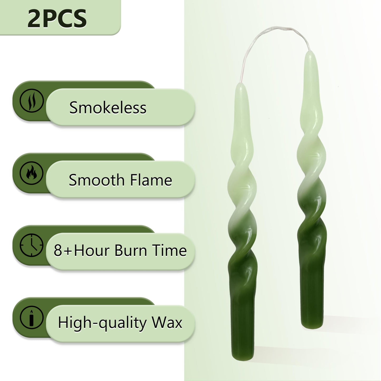 Spiral Taper Candle Twisted Candlestick 10 Inches Colored Candle Stick Unscented Candles Tall Smokeless Candle for Home Holiday Wedding Party Celebration Anniversary