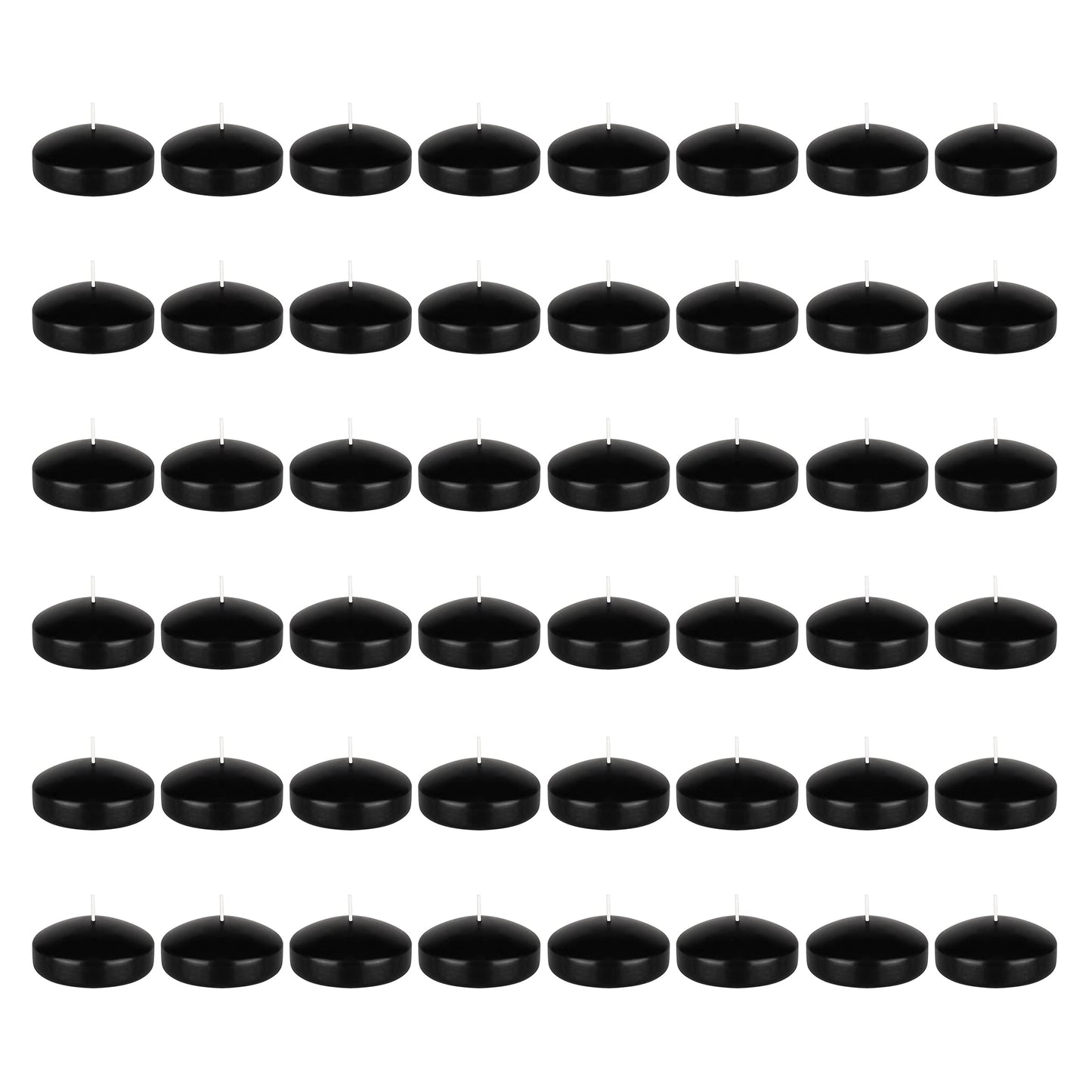 Mega Candles 48 pcs Unscented Black Floating Candles, Hand Poured Wax Candle 3 Inch Diameter, Home Décor, Wedding Receptions, Occasions, Festivities, Events, Meditations, Tranquility, Spa