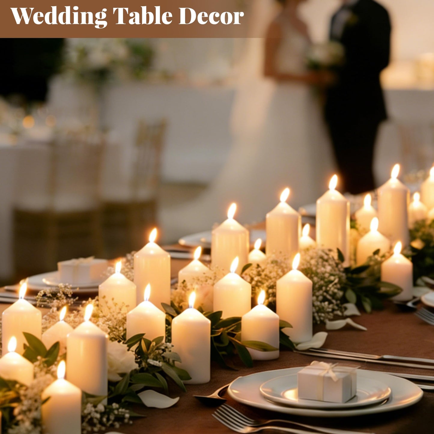 HTTBEIZI Pillar Candles Bulk Set - Unscented, Smokeless, Dripless | 3 Sizes (1 Each): 2x3, 2x4, 2x6 Inches | Ideal for Weddings, Christmas & Home Decor (3, Ivory White)