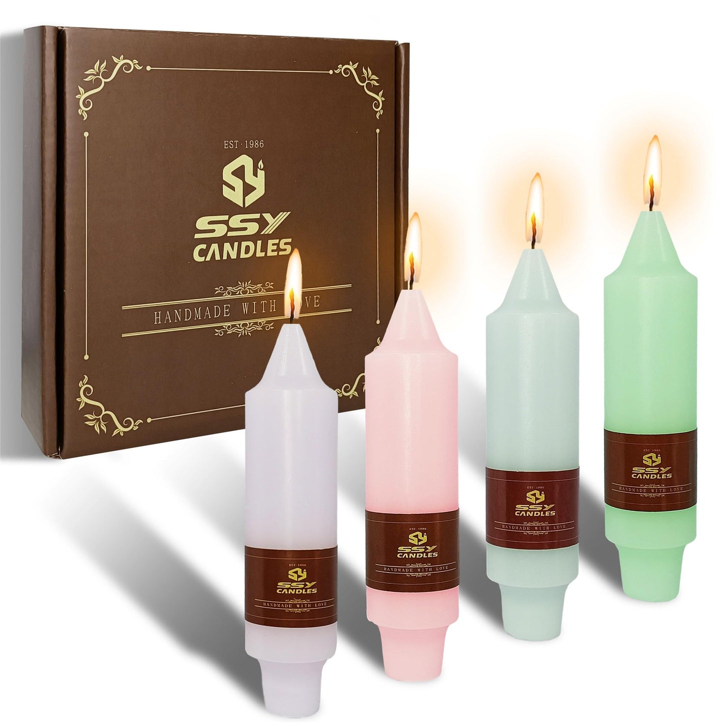 Gedengni 8pcs Colorful Dripless Spiral Candle Green Taper Candlesticks,5inches Pink Tapered Candles Purple Candle Sticks Colorful Twisted Candles for Wedding Home Party Women Gift