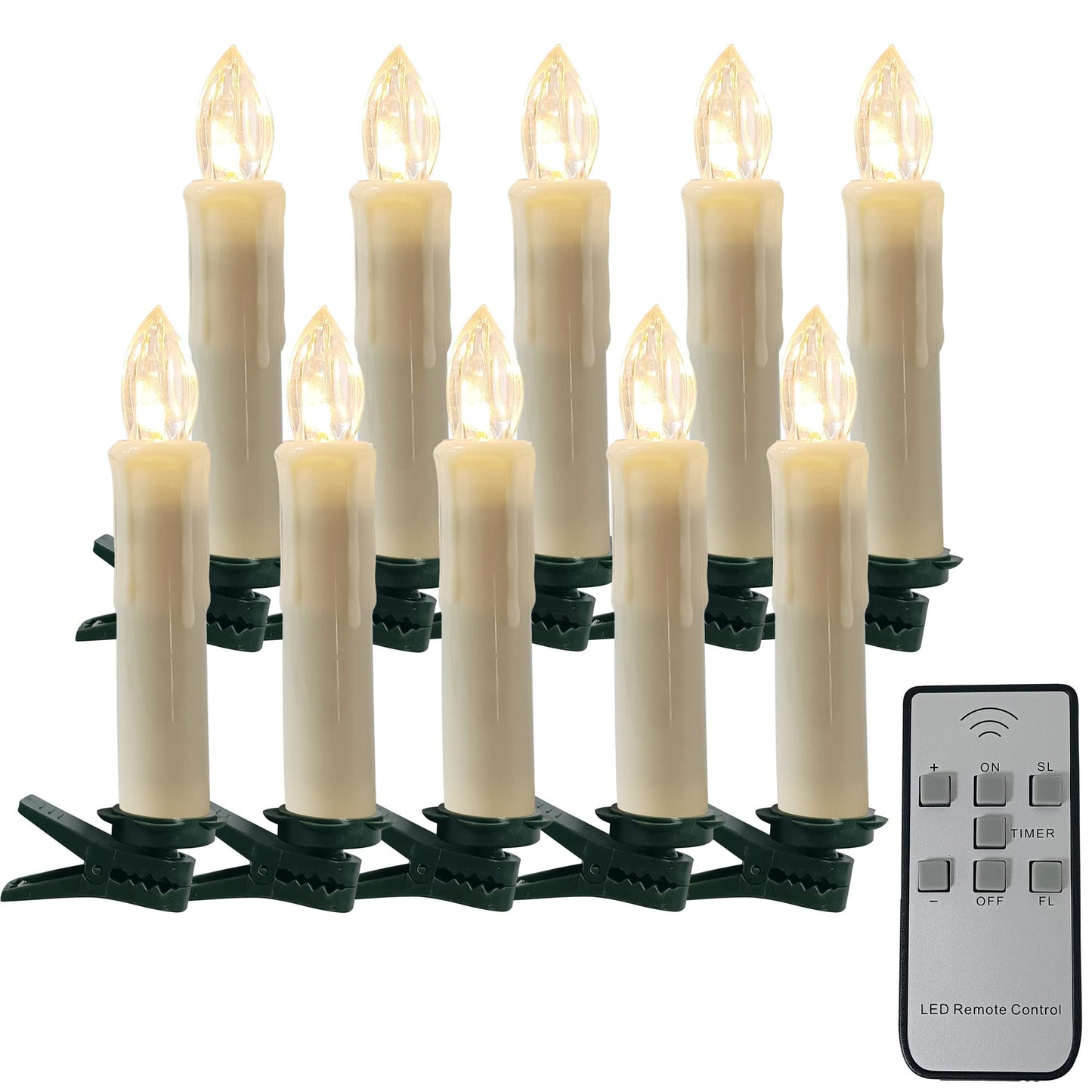Gedengni Short Candlesticks LED Taper Candles, 4inches Battery Chandelier Remote LED Candle Sticks Flameless Candlesticks Timer Tapered Candles with Clip for Hotels Bars Churches Harry Potter Party