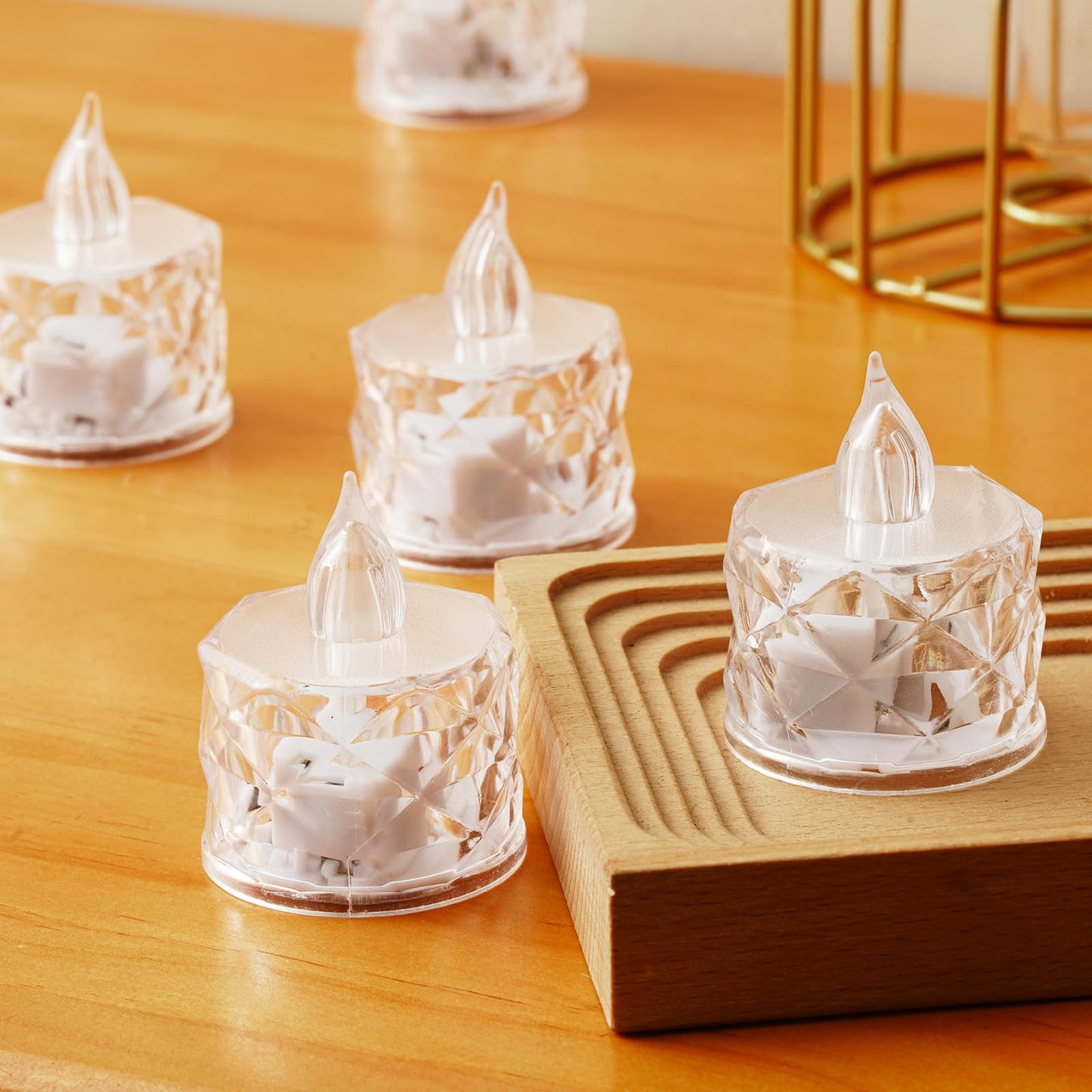 AYMXZT 24PCS Flameless LED Candles - Battery Operated Votive Lights for Wedding Centerpieces, Holiday Tablescapes, Yoga Studios - Safe Tabletop Decor for Dinner Parties & Home Ambiance Lighting