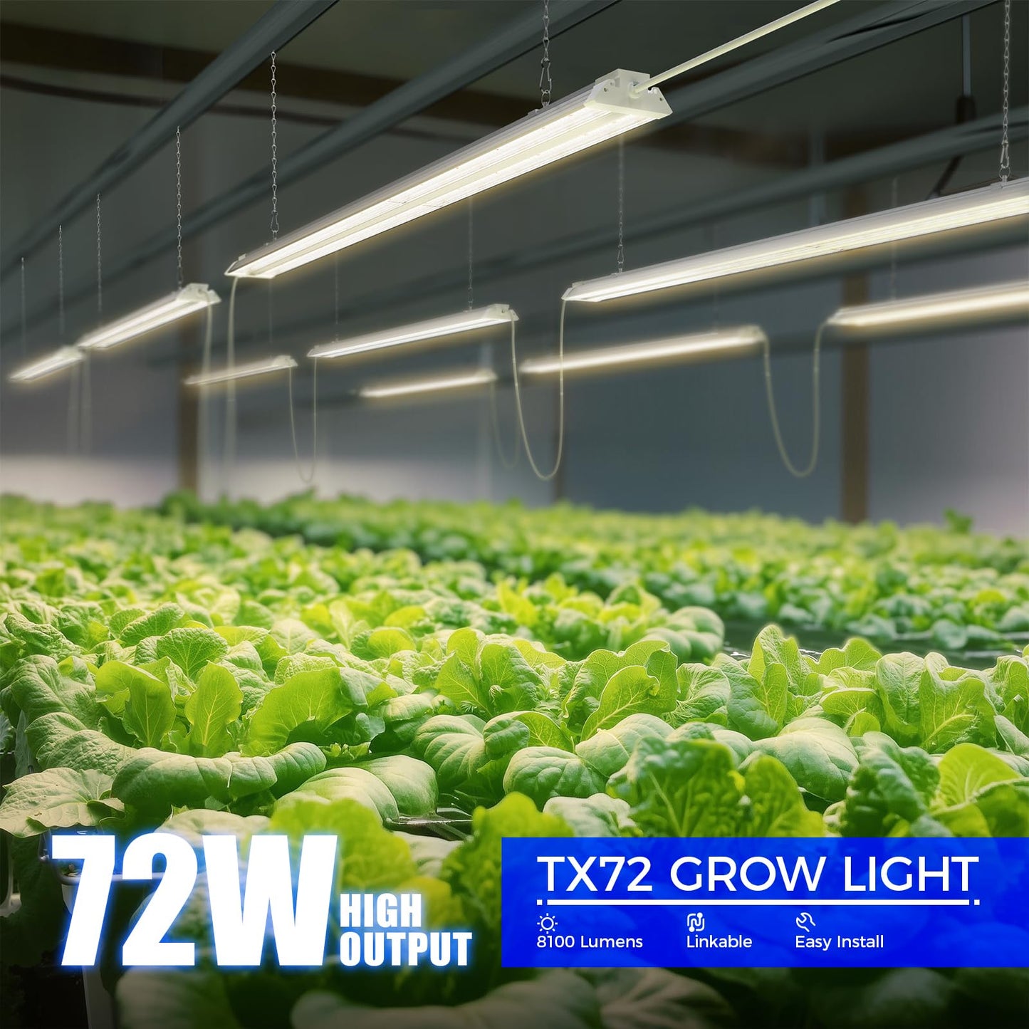 Barrina TX72 Grow Light, Full Spectrum, 288W, 4FT, 4 Pack, 3000k+6500k+660nm, with Mechanical Timer, Linkable for