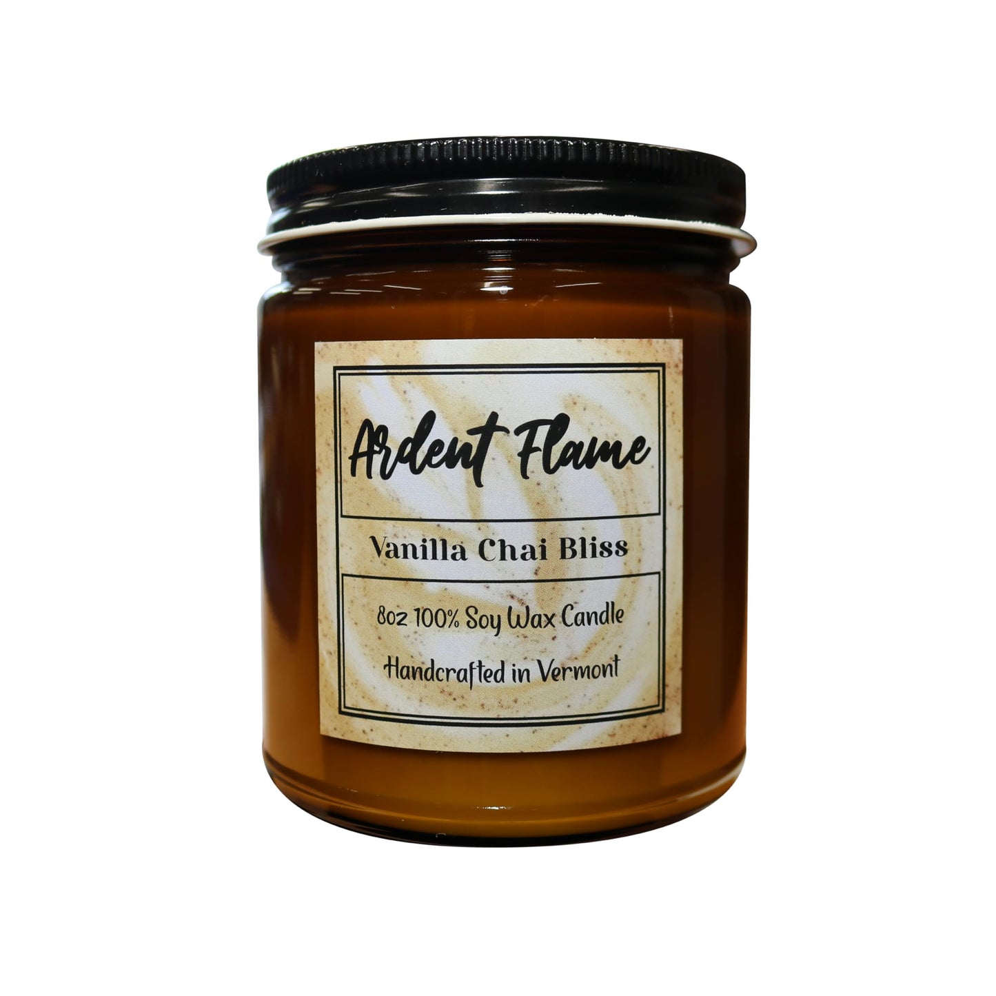 Ardent Flame Candles | Vanilla Chai Bliss | 100% Natural Soy Wax Candle for Home Decor | Highly Scented | Premium Fragrance | Handmade in Vermont, USA | 8 oz | Long Lasting | Gift for Women and Men