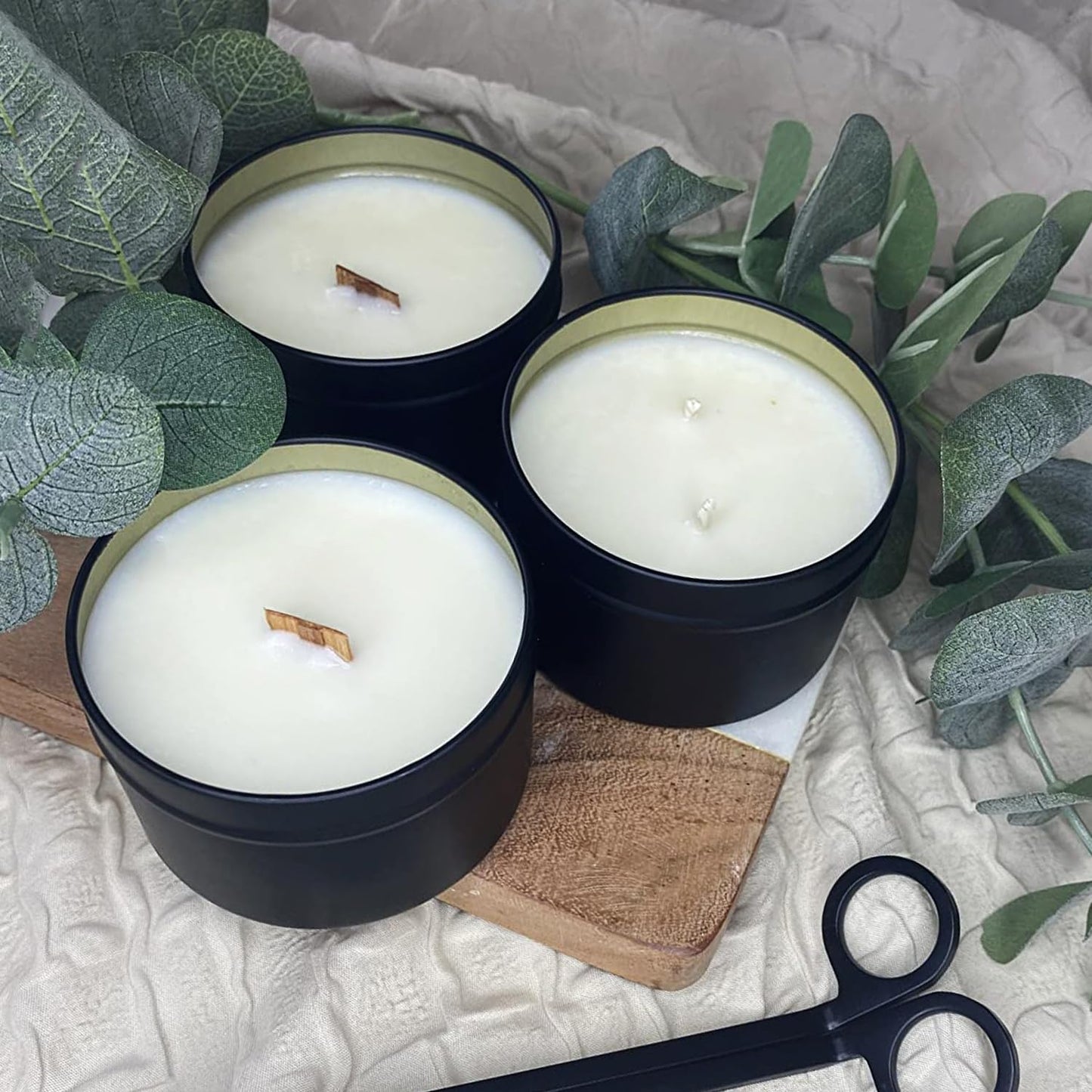 GENHAKON 60 Pack 4 oz Black Candle Tins - Bulk Candle Making Tins, Jars and Containers