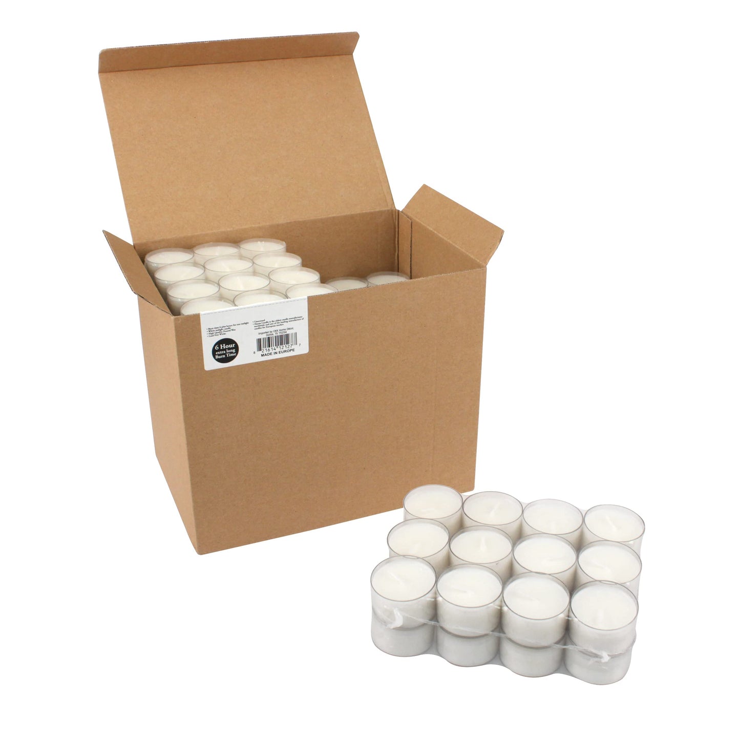 Stonebriar 192 Count White Unscented 6 to 7 Hour Extended Burn Time Clear Cup Tea Light Candles