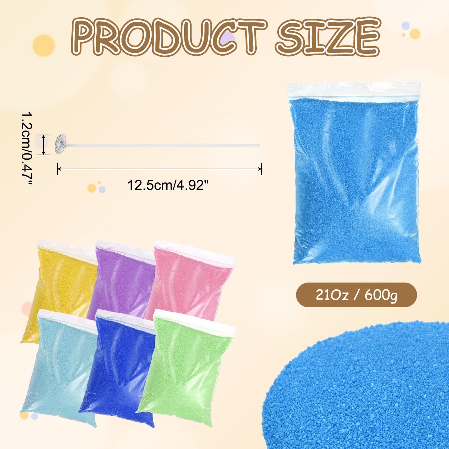 MECCANIXITY Pearled Sand Candles with 50 Pcs Wicks 21Oz / 600g Candle Beads Refillable Powder Sand Wax Making Kit for Thanksgiving Christmas Wedding Party DIY Home Crafts, Blue