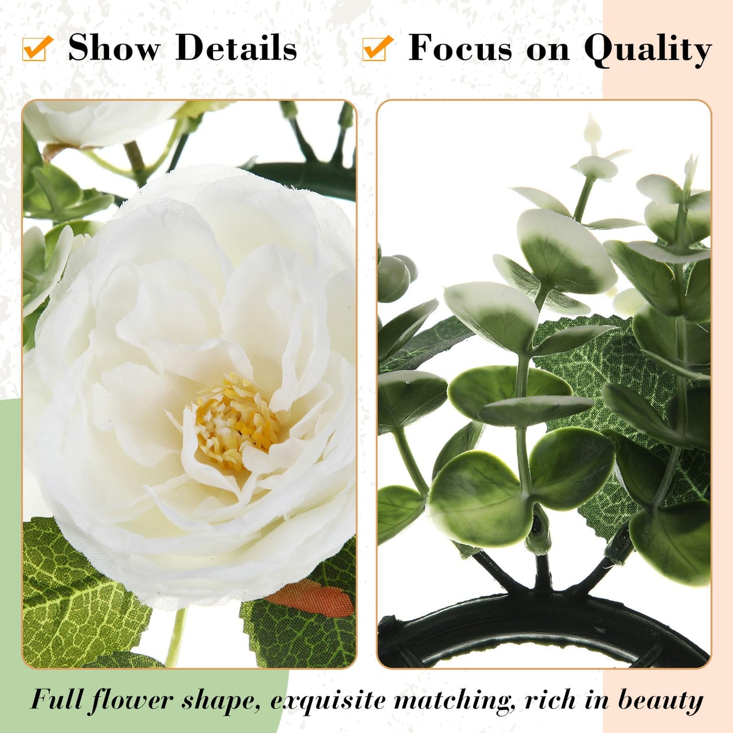 Yunlly 16 Set Rose Candle Rings Wreaths 3 Inch Center with Flameless LED Candles Artificial Rose Light Garland Fake Electric Votive Tealights Bulk Funeral Wedding Table Centerpieces Decor(White)