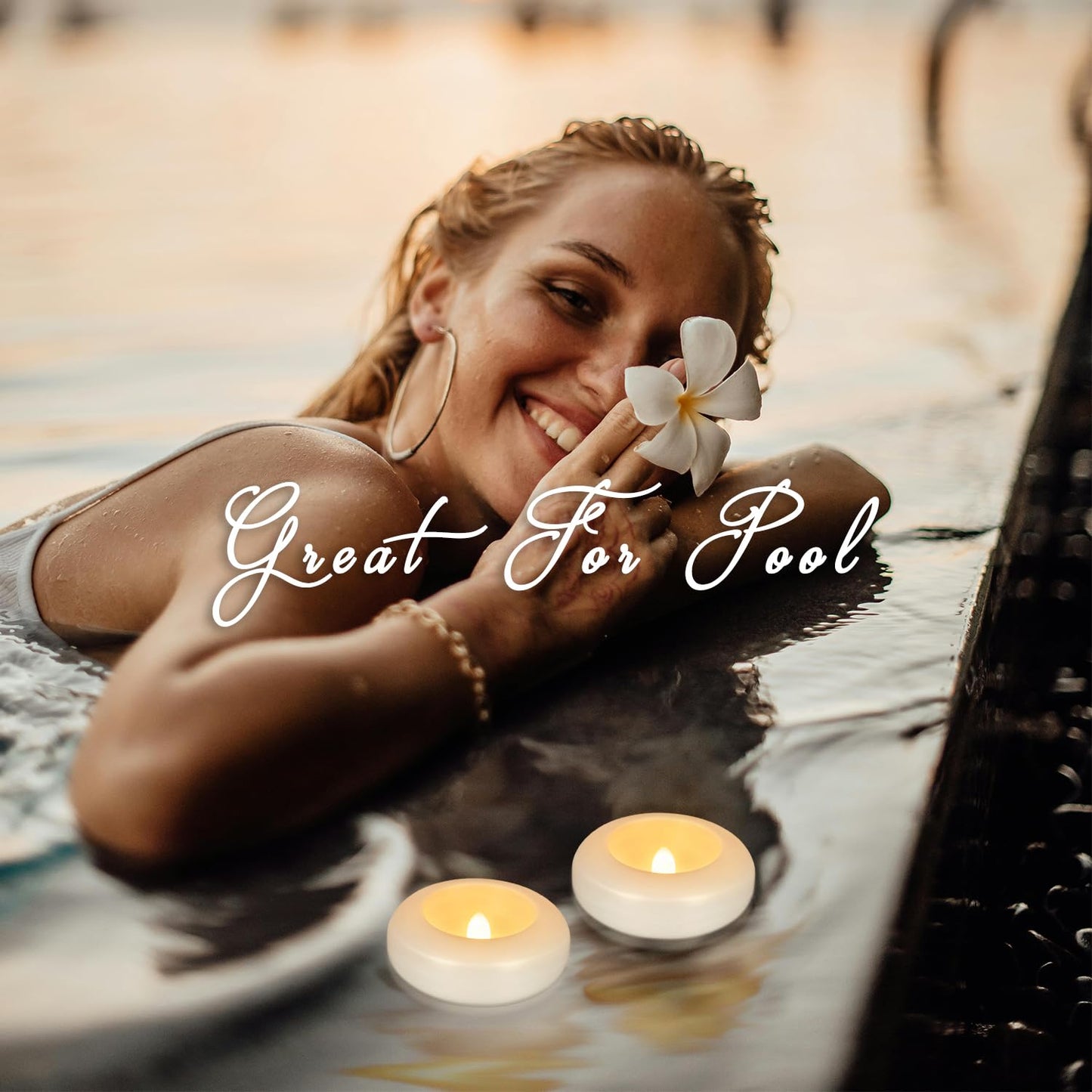 CAKETYCG Set of 48 Waterproof Flameless Floating Tealights, 120+ Hour Warm White Battery Flickering LED Tea Lights Candles - Wedding, Party, Centerpiece, Pool & SPA...