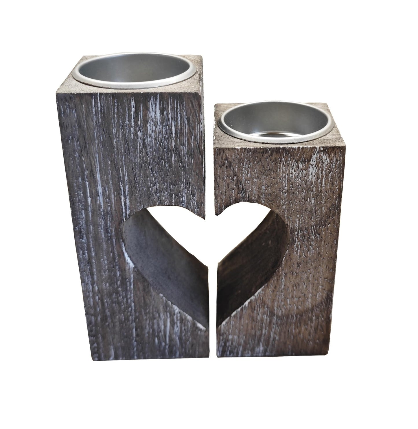 NWFashion Wooden Love Heart Candle Holder Handmade Decorative Candles Holders Gift for Wife Lover Acacia Wood Decor Tealight