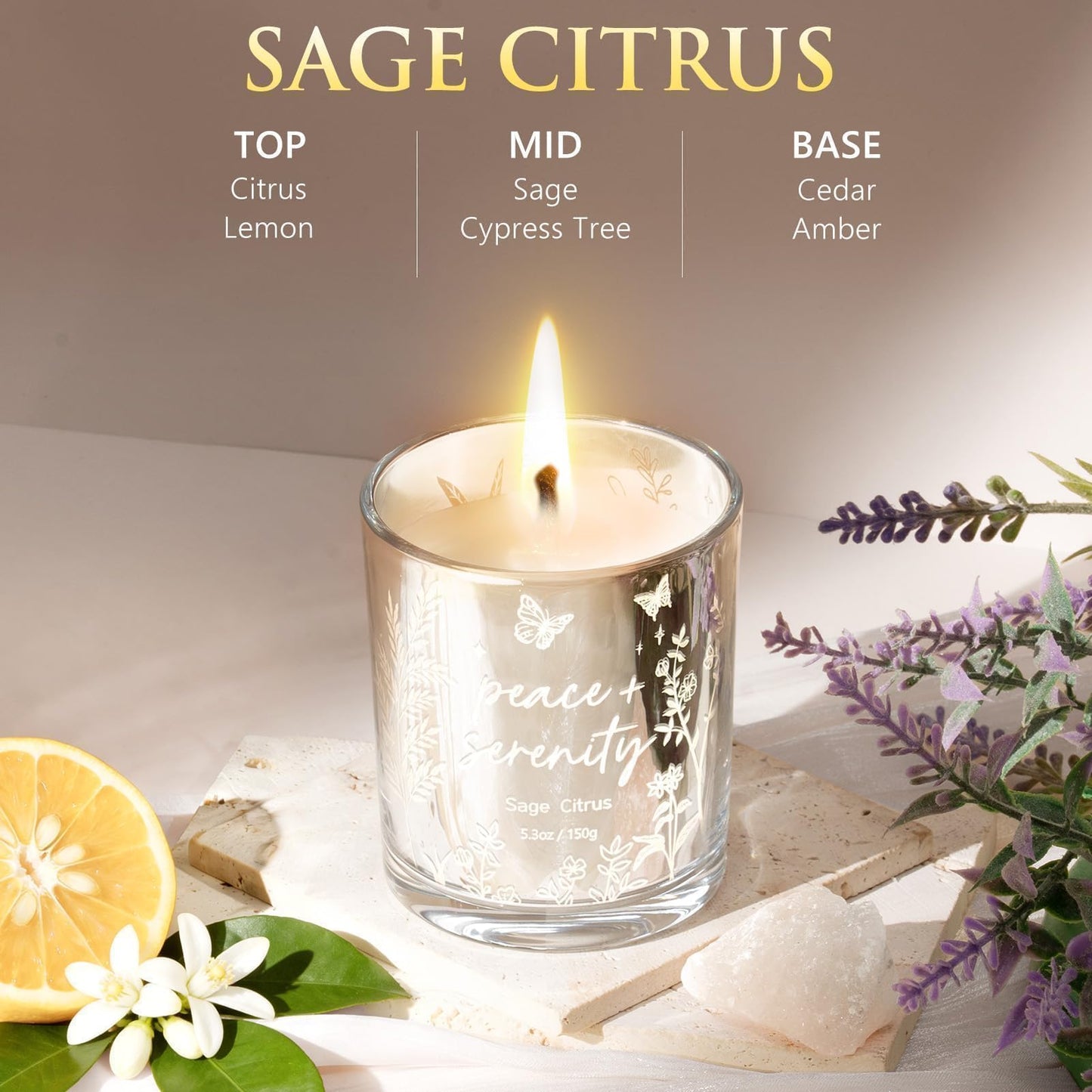 Scented Candles for Women, 3 Pack Candle Sets Soy Candles for Home Scented Holiday Votive Candle Gifts Set, Mothers Day Birthday Gifts for Women Mom Friend -Eucalyptus Mint/Bergamot Jasmin/Sage Citrus
